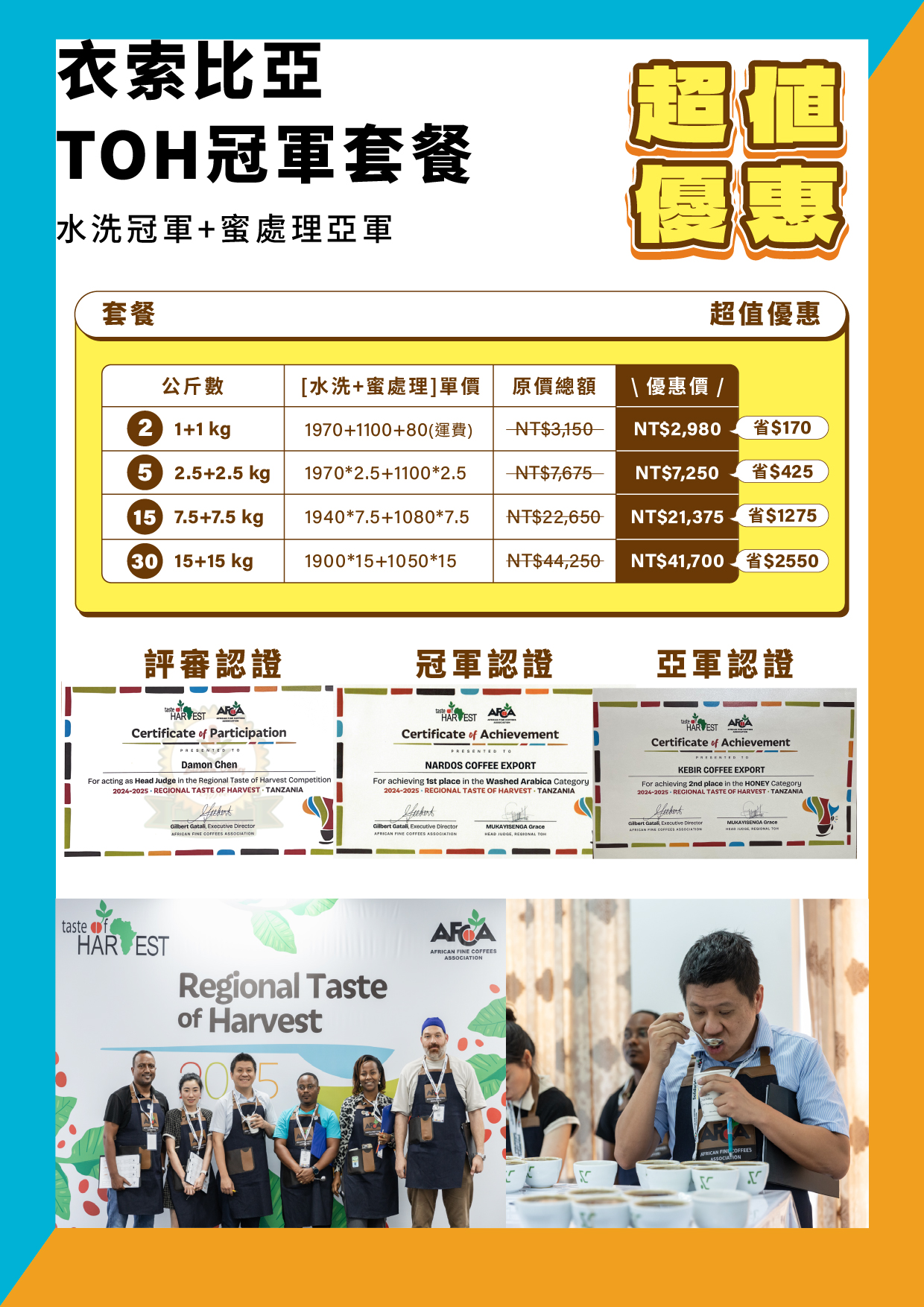 衣索比亞 2025TOH 冠軍套餐 水洗+蜜處理 [私訊訂購]