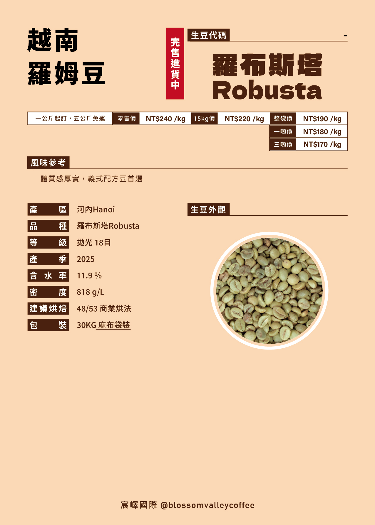 [預訂]｜越南 羅姆豆 [噸價請私]