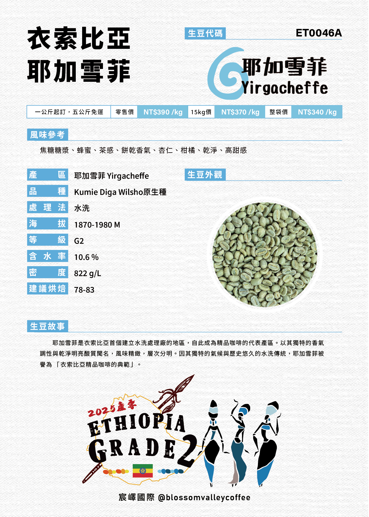 ET0046A｜衣索比亞 耶加雪菲 G2 水洗