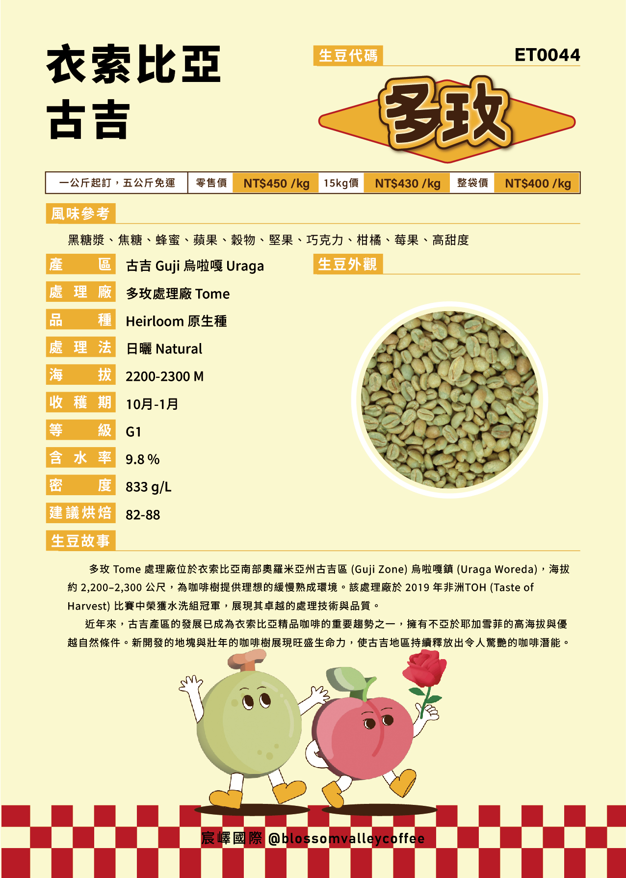 ET0044｜衣索比亞 古吉 多玫 日曬 G1